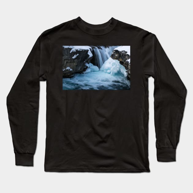 Elbow Falls in the Winter Long Sleeve T-Shirt by CanadianWild418